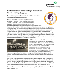 Centennial of Women`s Suffrage in New York Girl Scout Patch