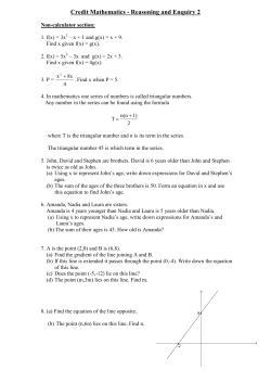 Credit Mathematics - Reasoning and Enquiry 2