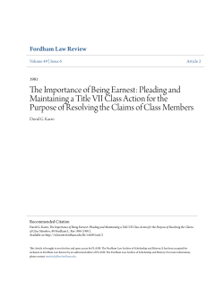 The Importance of Being Earnest: Pleading and Maintaining a Title