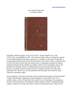 Tess of the d`Urbervilles by Thomas Hardy
