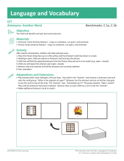 Language and Vocabulary $