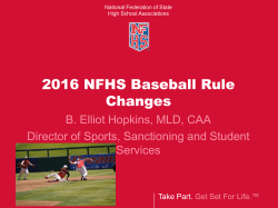 2016 NFHS Baseball Rule Changes