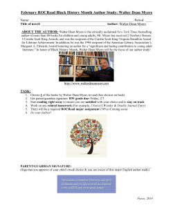 February ROCRead Black History Month Author Study: Walter Dean