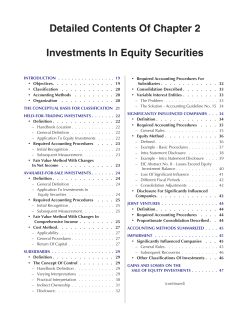 Detailed Contents Of Chapter 2 Investments In Equity Securities