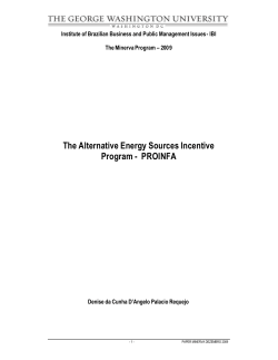 The Alternative Energy Sources Incentive Program