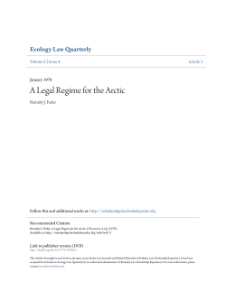 A Legal Regime for the Arctic - Berkeley Law Scholarship Repository