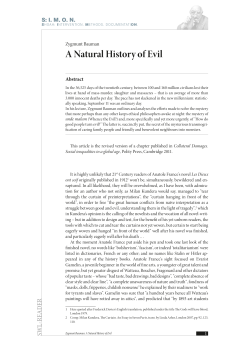 A Natural History of Evil