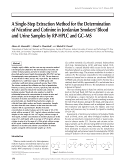 A Single-Step Extraction Method for the Determination of Nicotine