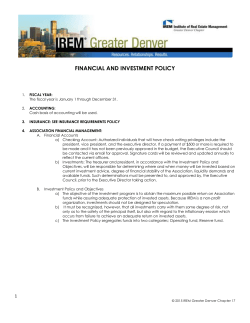 financial and investment policy