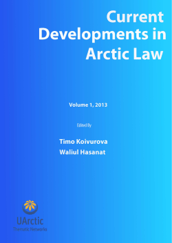 Current Developments in Arctic Law