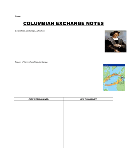 COLUMBIAN EXCHANGE NOTES