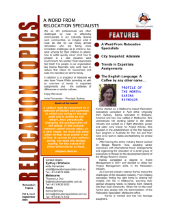 A WORD FROM RELOCATION SPECIALISTS