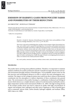 EMISSION OF HARMFUL GASES FROM POULTRY FARMS AND