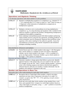 FOURTH GRADE Mathematics Standards for the Archdiocese of