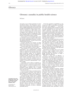Glossary Glossary: causality in public health science