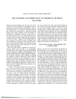 the eastern contribution to medieval russian culture