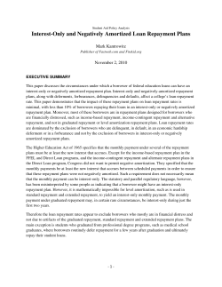 Interest-Only and Negatively Amortized Loan Repayment Plans