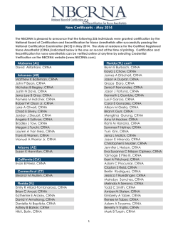 New Certificants - May 2014