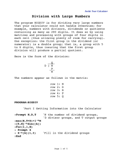 Division with Large Numbers