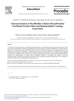 Characterization of Myofibrillar Chicken Breast Proteins for Obtain