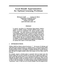 Local Bandit Approximation for Optimal Learning Problems