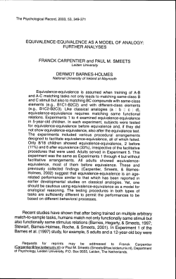 Equivalence-Equivalence as a Model of Analogy