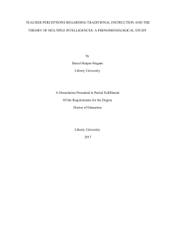 Teacher Perceptions Regarding Traditional Instruction and the