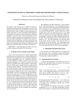 ESTIMATION OF SIGNAL DEPENDENT NOISE PARAMETERS