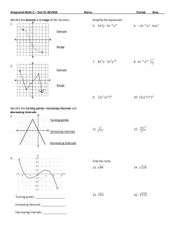 Integrated Math 2 &ndash; Test #1 REVIEW Name: Period: Row: Identify