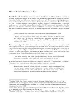 Christian Wolff and the Politics of Music David Tudor, with
