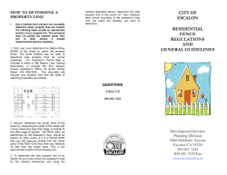 CITY OF ESCALON RESIDENTIAL FENCE REGULATIONS AND