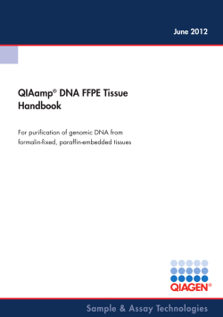 QIAamp&reg; DNA FFPE Tissue Handbook