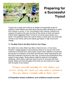 Preparing for Tryouts - In