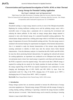 Characterization and Experimental Investigation of NaNO3: KNO3