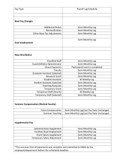 Pay Type Payroll Lag Schedule Base Pay Changes Additional