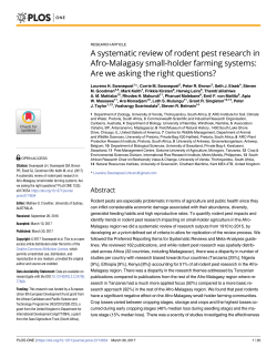 A systematic review of rodent pest research in Afro