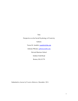 Social Psychology of Creativity