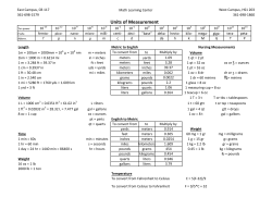 Units of Measurement