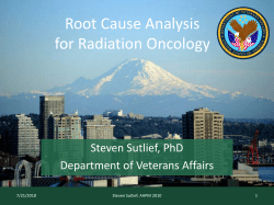 Root Cause Analysis for Radiation Oncology