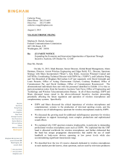 August 2, 2013 VIA ELECTRONIC FILING Marlene H. Dortch