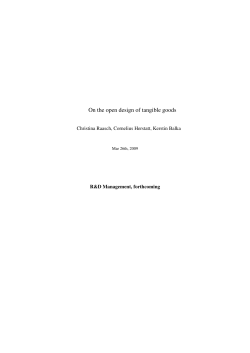 On the open design of tangible goods