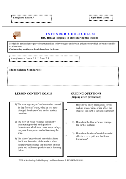 LE 3 Stream Tables - Lewiston School District