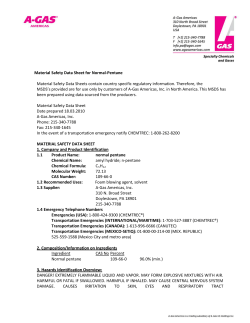 Material Safety Data Sheet for Normal-Pentane - A