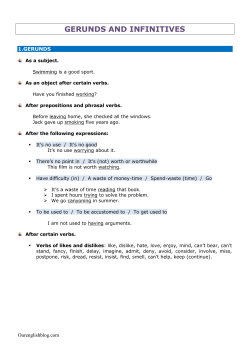 gerund and infinitives