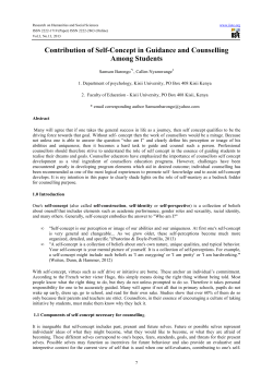 Contribution of Self-Concept in Guidance