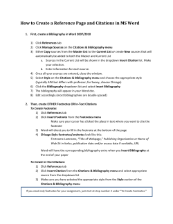 How to Create a Reference Page and Citations in MS Word
