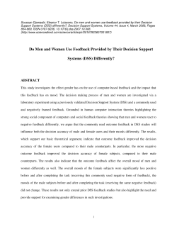 Do Men and Women Use Feedback Provided by Their Decision