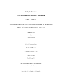 Media Literacy Education in Virginia`s Public Schools