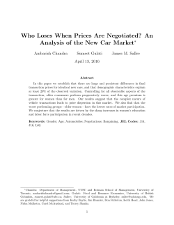 An Analysis of the New Car Market