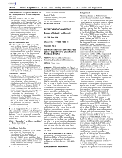 79 FR 76874 - BIS - Department of Commerce